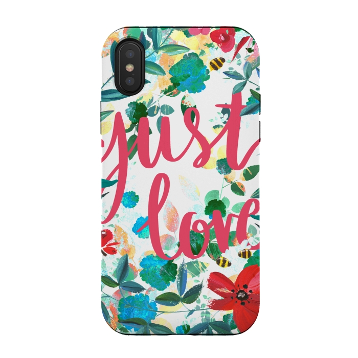 iPhone Xs / X StrongFit Just love vibrant flowers and insects Valentine's by Oana 