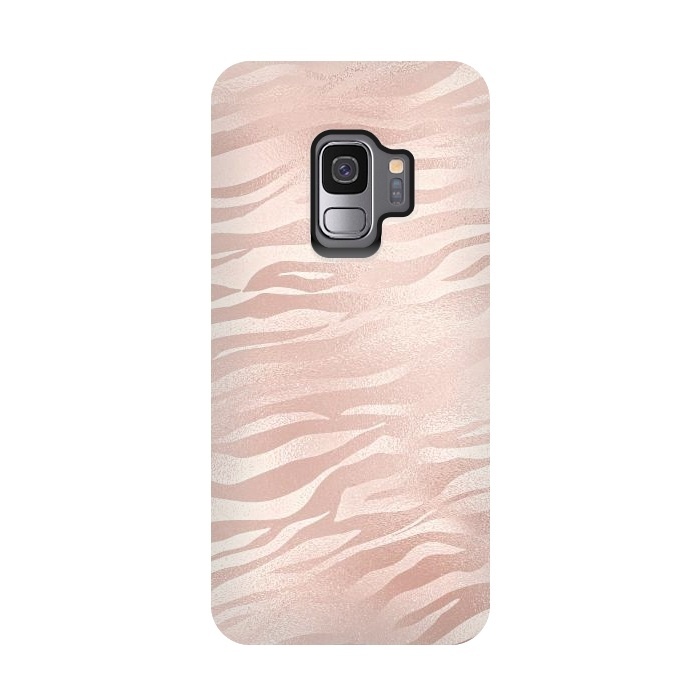 Galaxy S9 StrongFit Rose Gold Tiger by  Utart