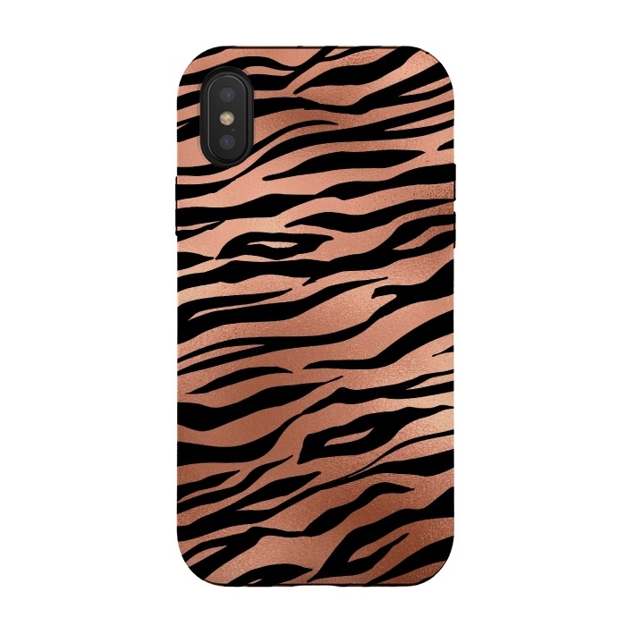 iPhone Xs / X StrongFit Copper and Black Tiger by  Utart