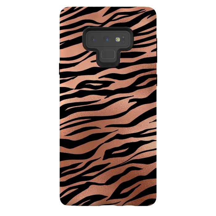 Galaxy Note 9 StrongFit Copper and Black Tiger by  Utart