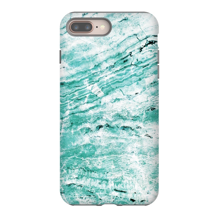 iPhone 7 plus StrongFit Turquoise marble waves by Oana 