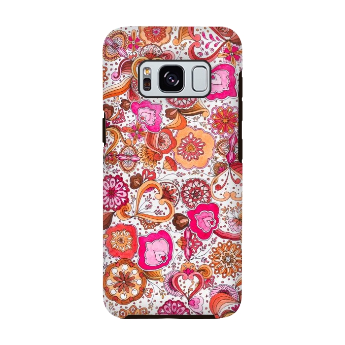 Galaxy S8 StrongFit Sowing the Seeds of Love - Pink and Coral by Paula Ohreen
