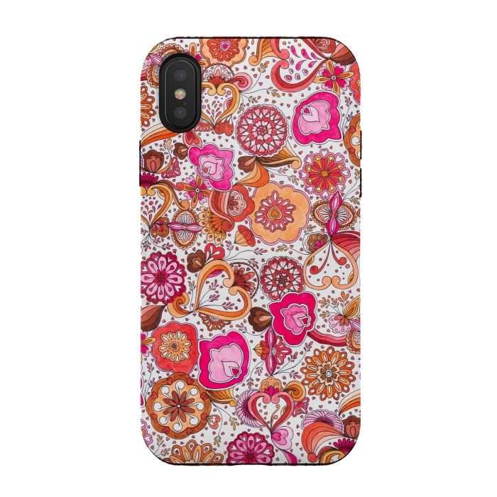 iPhone Xs / X StrongFit Sowing the Seeds of Love - Pink and Coral by Paula Ohreen