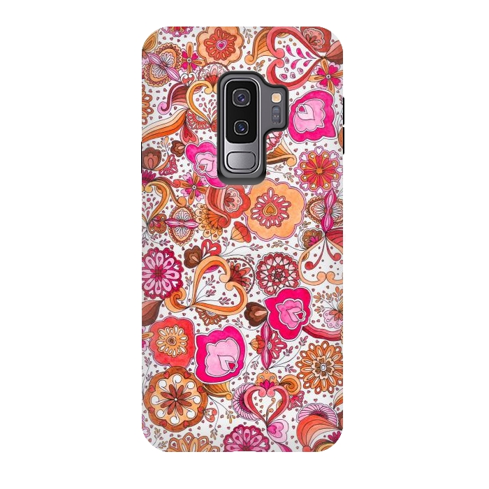 Galaxy S9 plus StrongFit Sowing the Seeds of Love - Pink and Coral by Paula Ohreen
