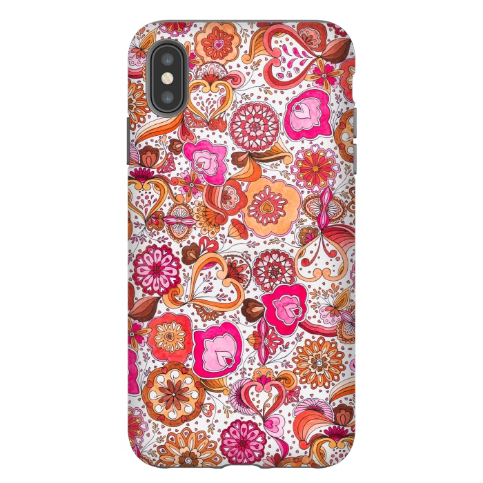 iPhone Xs Max StrongFit Sowing the Seeds of Love - Pink and Coral by Paula Ohreen