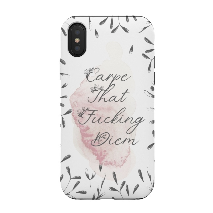 iPhone Xs / X StrongFit Carpe that fucking diem - floral by  Utart