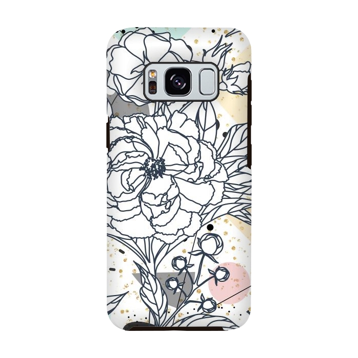 Galaxy S8 StrongFit Modern geometric shapes and floral strokes design by InovArts