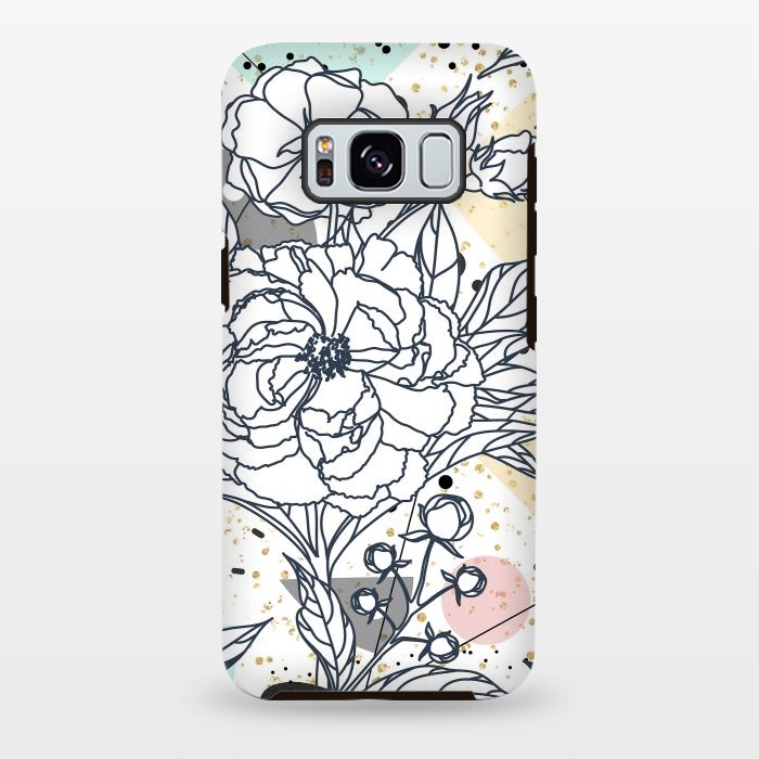 Galaxy S8 plus StrongFit Modern geometric shapes and floral strokes design by InovArts