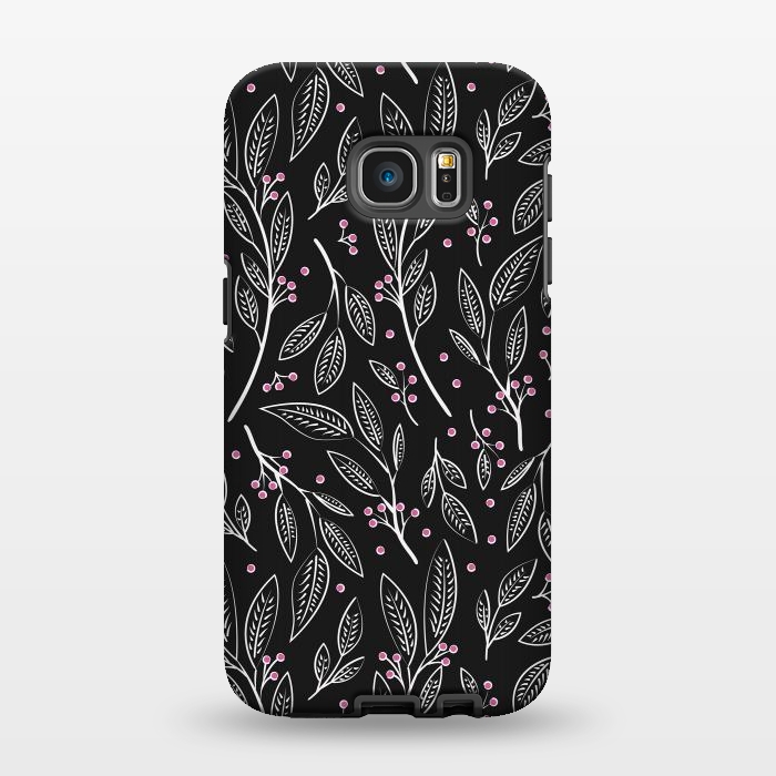 Galaxy S7 EDGE StrongFit Flora Black 005 by Jelena Obradovic