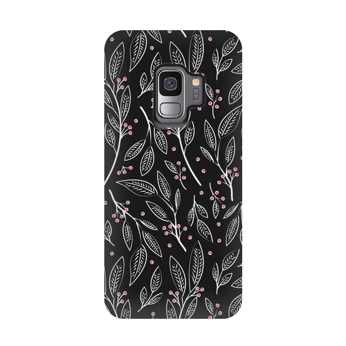 Galaxy S9 StrongFit Flora Black 005 by Jelena Obradovic