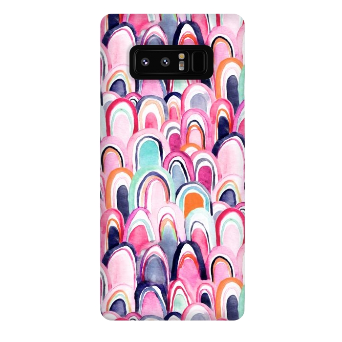 Galaxy Note 8 StrongFit Watercolor Mermaid Scales  by Tigatiga