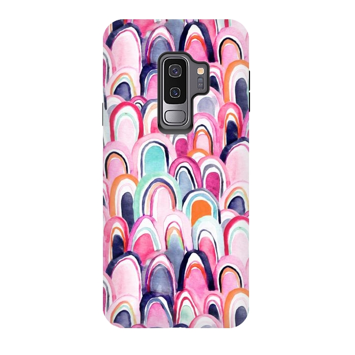 Galaxy S9 plus StrongFit Watercolor Mermaid Scales  by Tigatiga