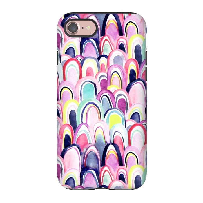 iPhone 7 StrongFit Pastel Watercolor Mermaid Scales  by Tigatiga