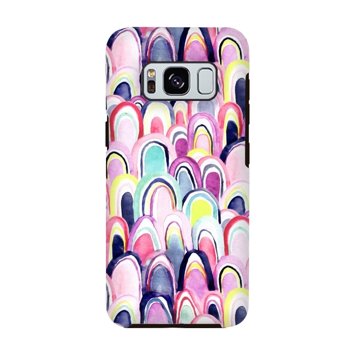 Galaxy S8 StrongFit Pastel Watercolor Mermaid Scales  by Tigatiga