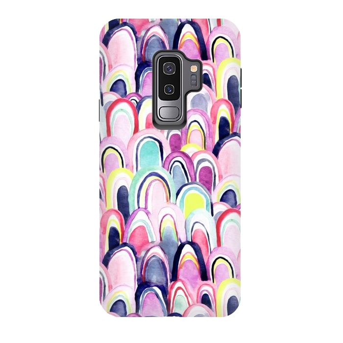 Galaxy S9 plus StrongFit Pastel Watercolor Mermaid Scales  by Tigatiga