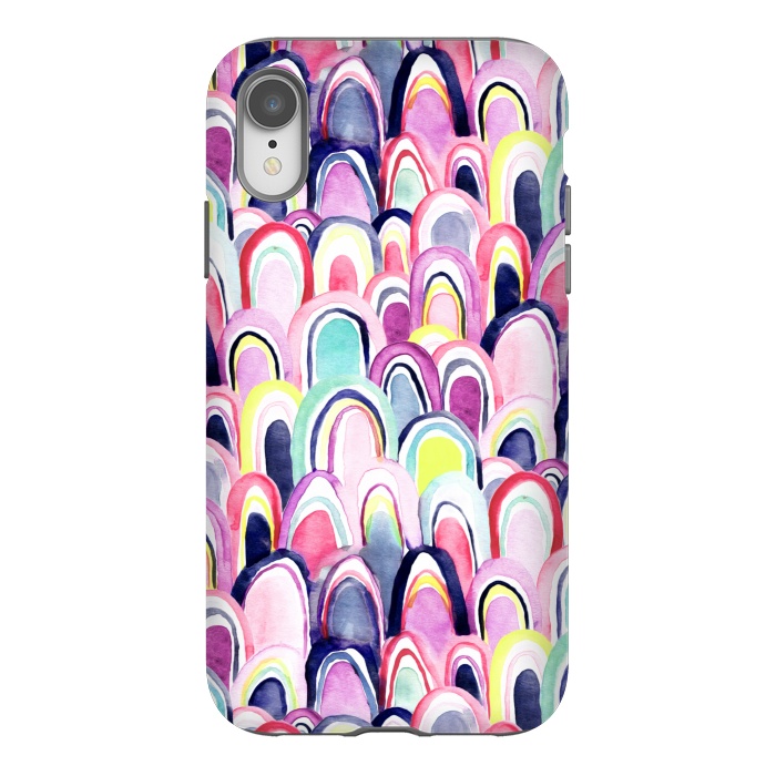 iPhone Xr StrongFit Pastel Watercolor Mermaid Scales  by Tigatiga