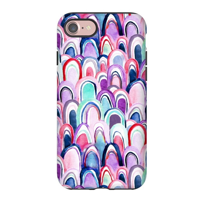 iPhone 7 StrongFit Cool Watercolor Mermaid Scales  by Tigatiga