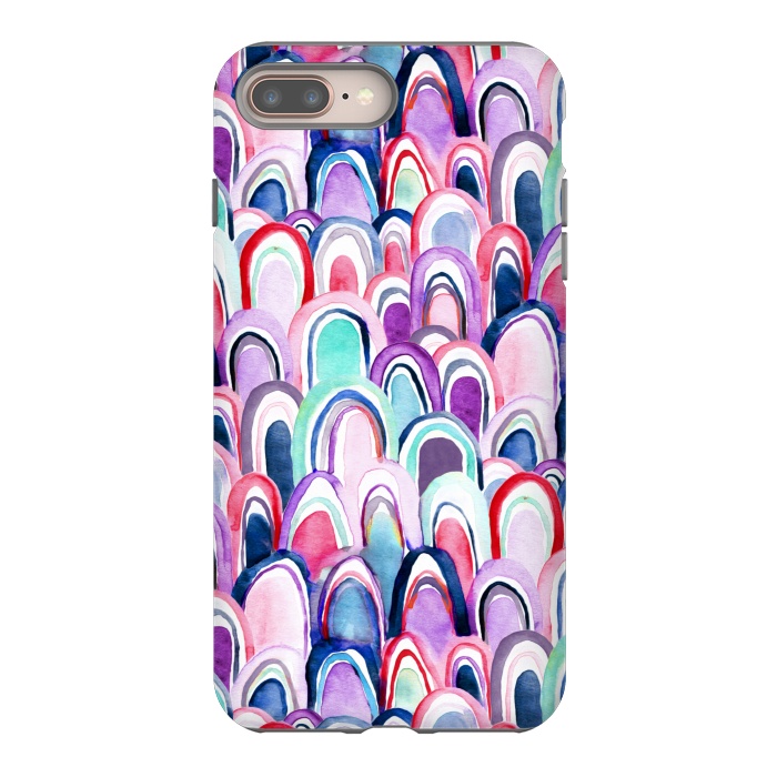 iPhone 7 plus StrongFit Cool Watercolor Mermaid Scales  by Tigatiga