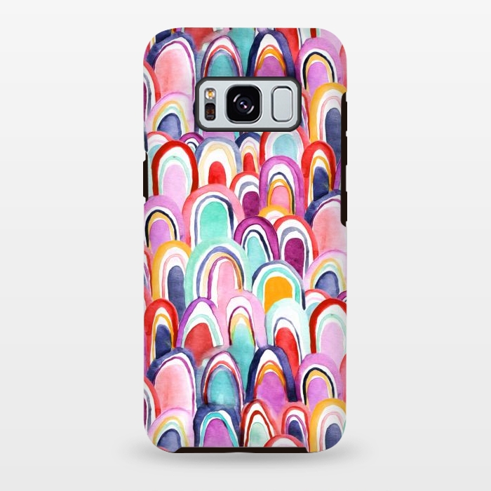 Galaxy S8 plus StrongFit Colorful Watercolor Mermaid Scales  by Tigatiga