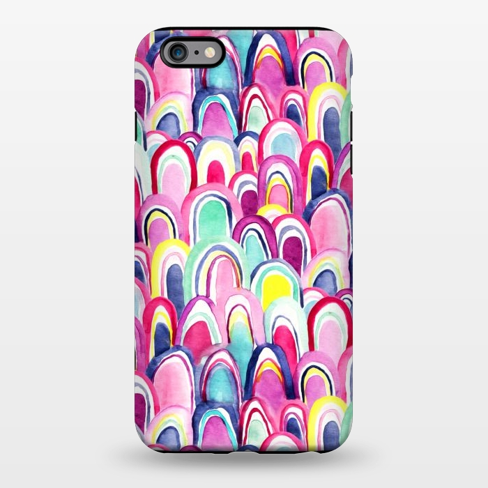 iPhone 6/6s plus StrongFit Bright Watercolor Mermaid Scales  by Tigatiga