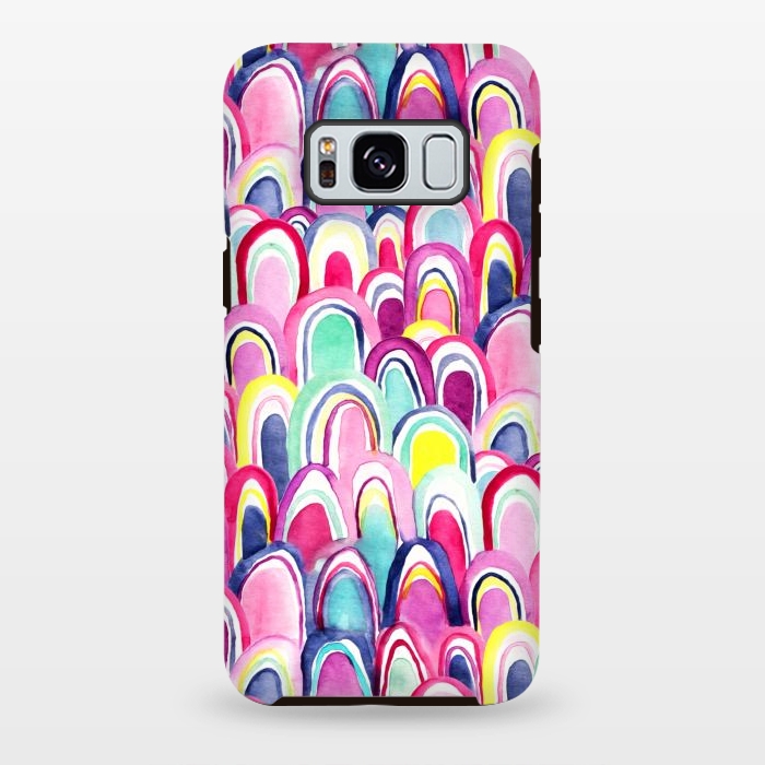 Galaxy S8 plus StrongFit Bright Watercolor Mermaid Scales  by Tigatiga
