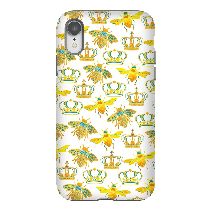 iPhone Xr StrongFit Royal Bees by Pom Graphic Design