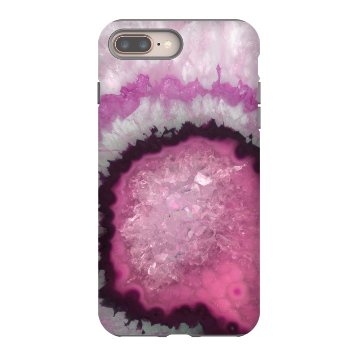 iPhone 7 plus StrongFit Pink and White Crystal Agate by  Utart
