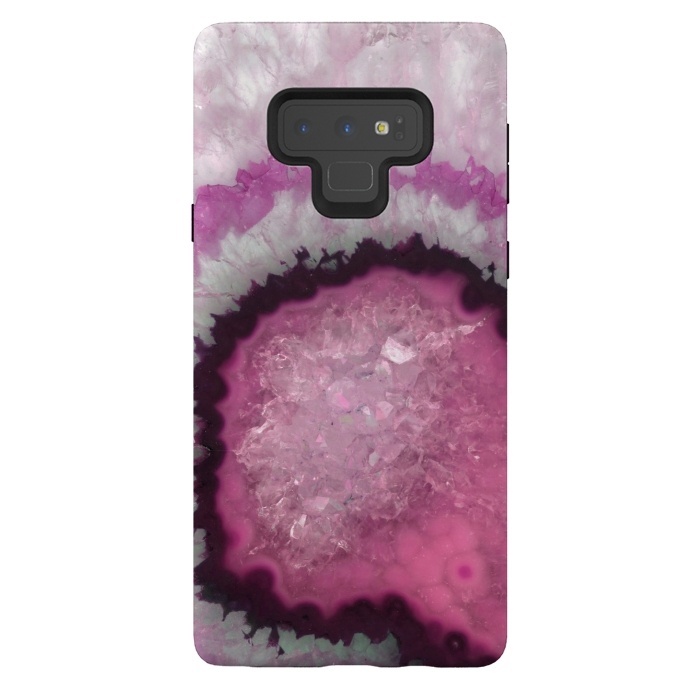 Galaxy Note 9 StrongFit Pink and White Crystal Agate by  Utart