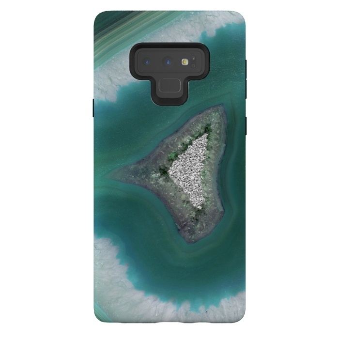 Galaxy Note 9 StrongFit The ocean island- green and teal agate by  Utart
