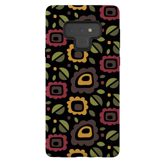 Galaxy Note 9 StrongFit Retro Flowers Pattern by Majoih