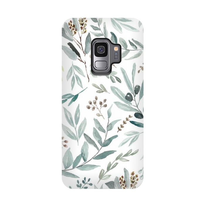 Galaxy S9 StrongFit Eucalyptus Pattern by Anis Illustration