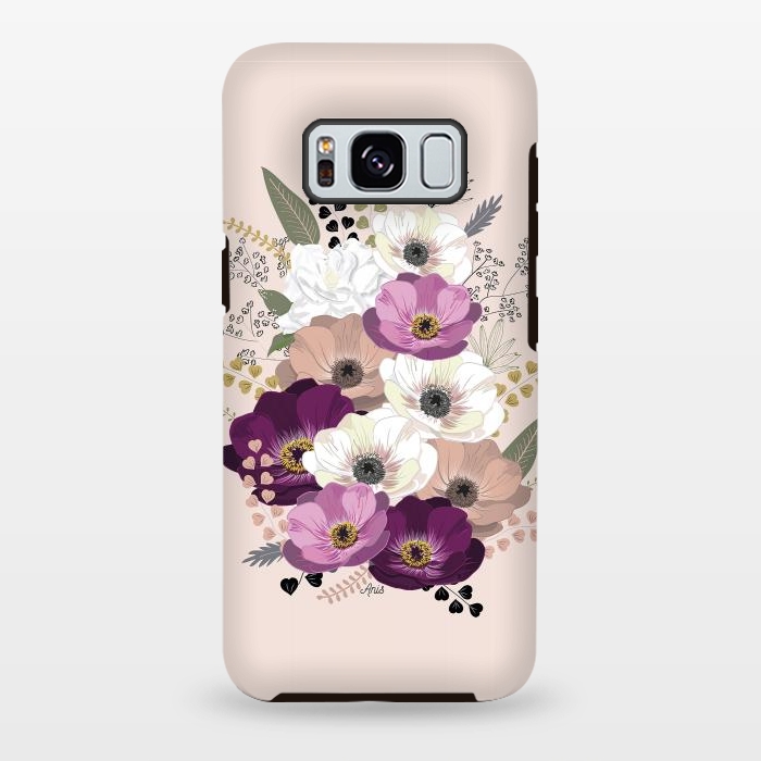 Galaxy S8 plus StrongFit Anemones Bouquet Nude by Anis Illustration