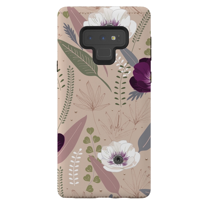 Galaxy Note 9 StrongFit Anemones Violet by Anis Illustration