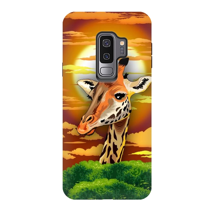 Galaxy S9 plus StrongFit Giraffe on Wild African Savanna Sunset  by BluedarkArt