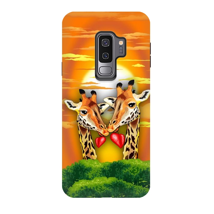 Galaxy S9 plus StrongFit Giraffes in Love in Wild African Savanna Valentine's Day by BluedarkArt