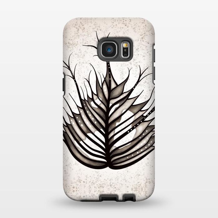 Galaxy S7 EDGE StrongFit Hairy Leaf Abstract Art In Sepia by Boriana Giormova