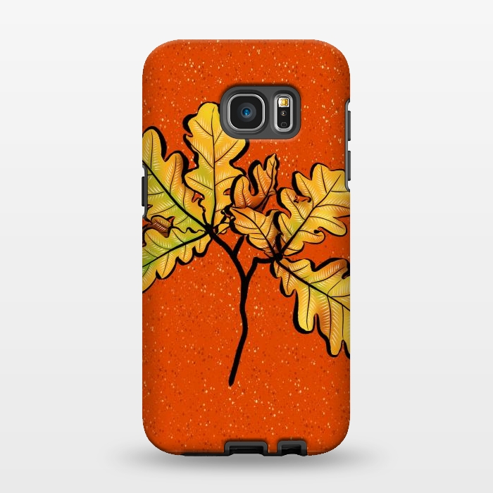 Galaxy S7 EDGE StrongFit Oak Leaves Autumnal Botanical Art by Boriana Giormova
