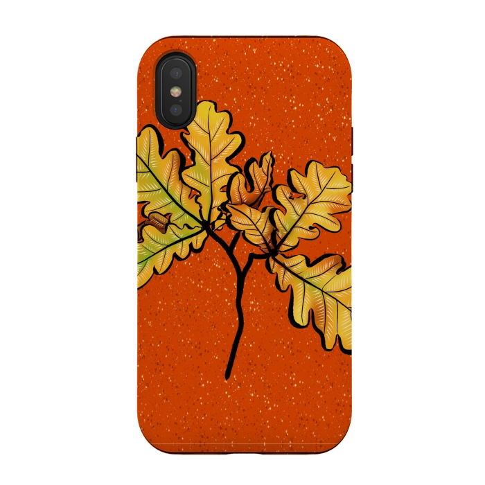 iPhone Xs / X StrongFit Oak Leaves Autumnal Botanical Art by Boriana Giormova