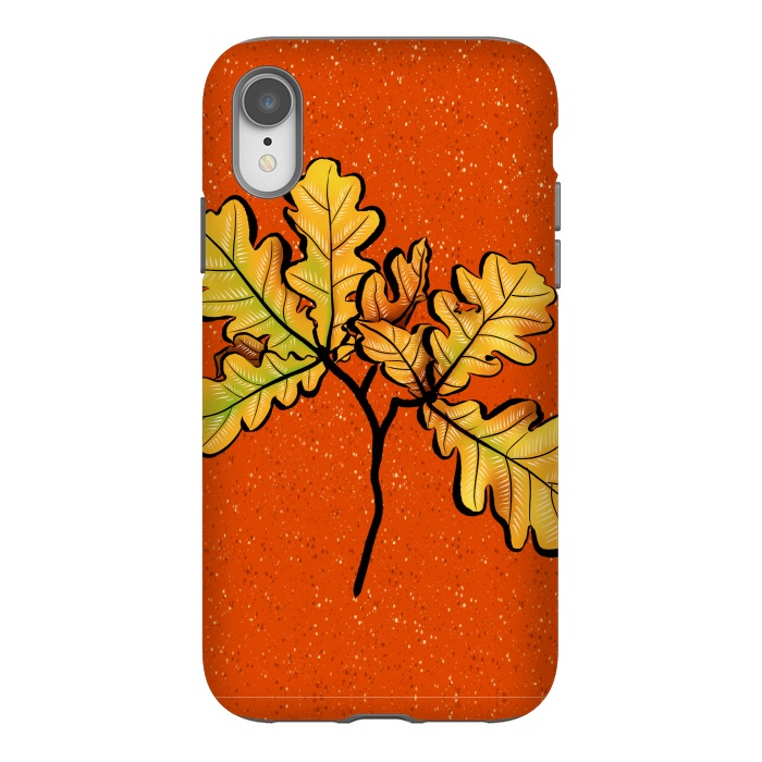 iPhone Xr StrongFit Oak Leaves Autumnal Botanical Art by Boriana Giormova