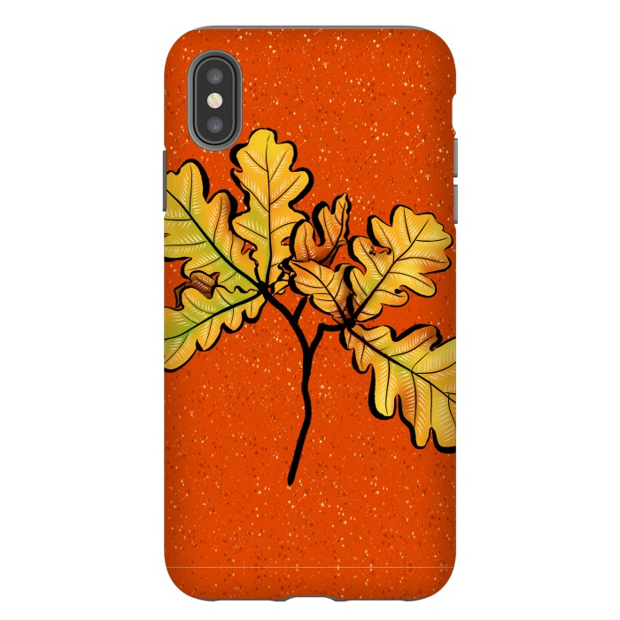iPhone Xs Max StrongFit Oak Leaves Autumnal Botanical Art by Boriana Giormova