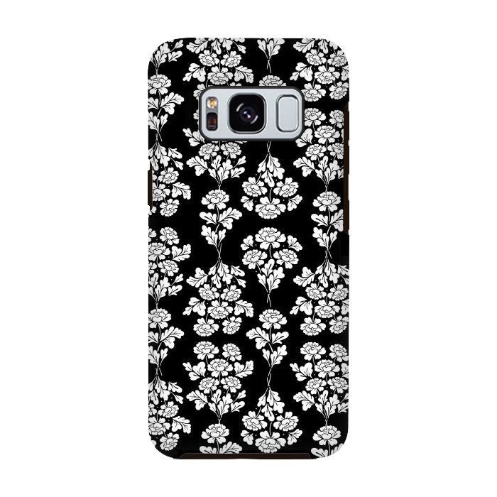 Galaxy S8 StrongFit Black Roses bouquet Pattern by Anis Illustration