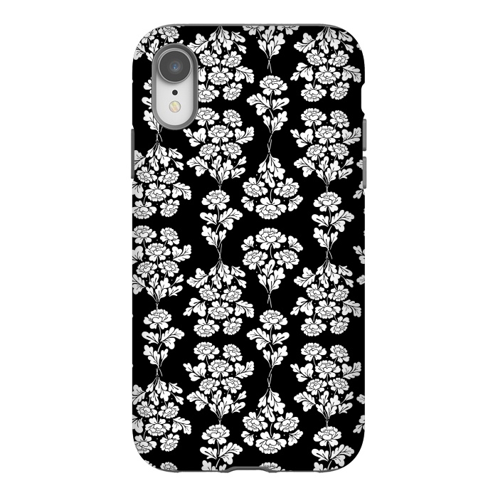 iPhone Xr StrongFit Black Roses bouquet Pattern by Anis Illustration