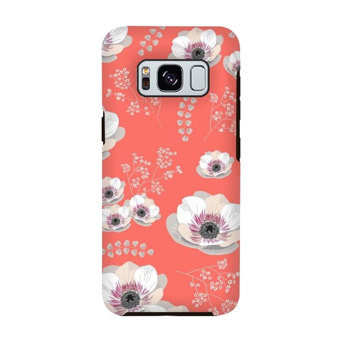 Galaxy S8 StrongFit Anemones in Living Coral  by Anis Illustration