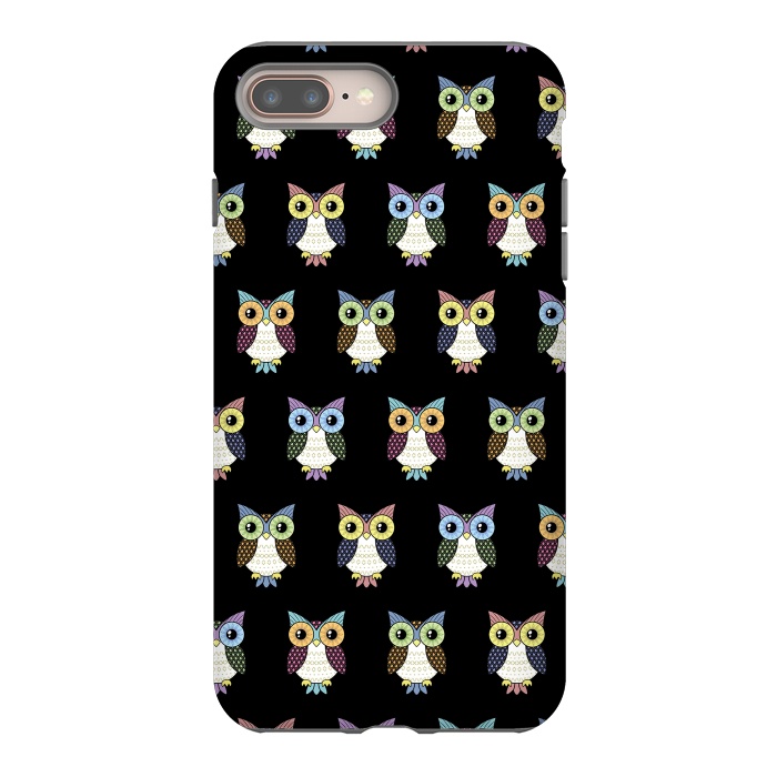 iPhone 7 plus StrongFit Fancy owl pattern by Laura Nagel