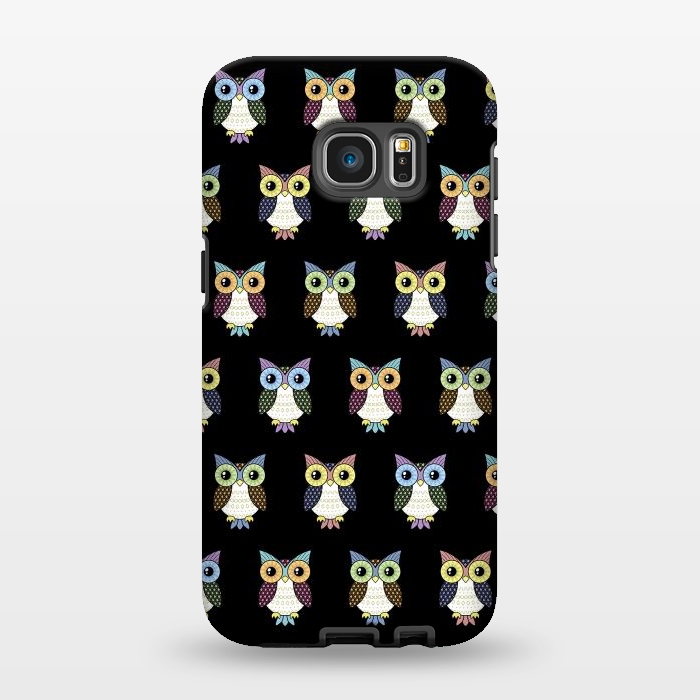 Galaxy S7 EDGE StrongFit Fancy owl pattern by Laura Nagel