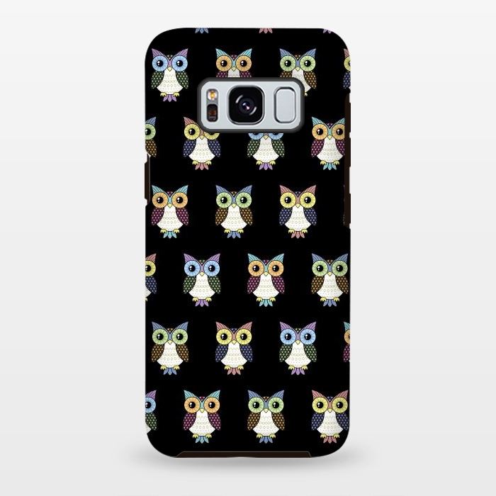 Galaxy S8 plus StrongFit Fancy owl pattern by Laura Nagel