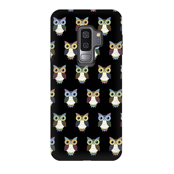 Galaxy S9 plus StrongFit Fancy owl pattern by Laura Nagel