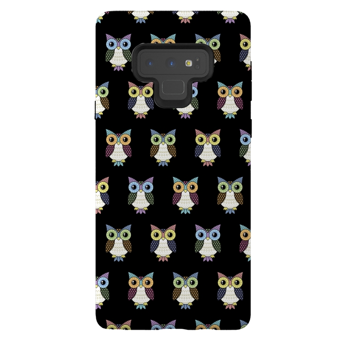 Galaxy Note 9 StrongFit Fancy owl pattern by Laura Nagel