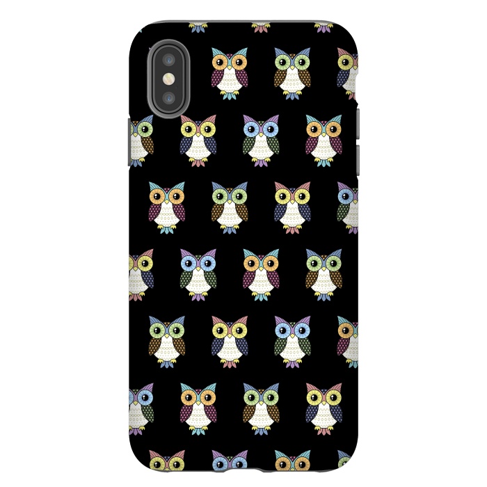 iPhone Xs Max StrongFit Fancy owl pattern by Laura Nagel