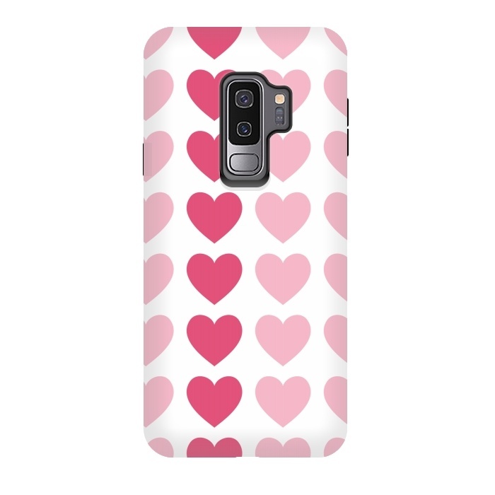 Galaxy S9 plus StrongFit Pink Hearts by Martina